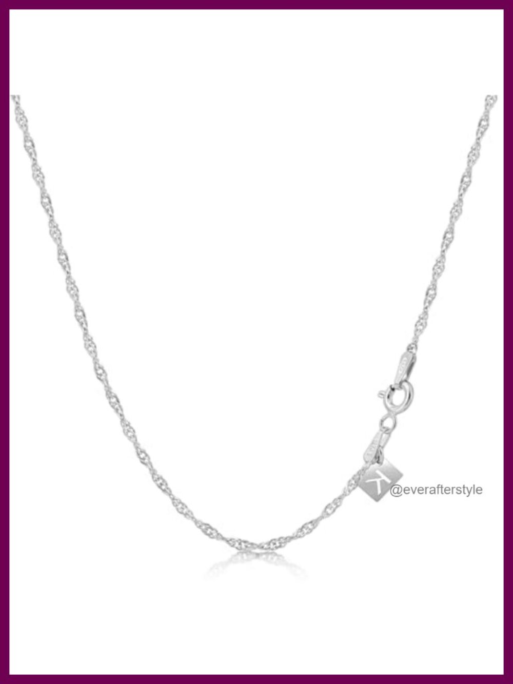Solid 925 Sterling Silver Singapore Chain Necklace 30 Inch